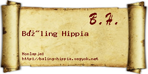 Báling Hippia névjegykártya